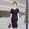 [Exclusivo de la Marca] Vestido Francés Elegante Diosa Abanico Temperamento Anfitrionas Hotel Tienda de Oro Ropa de Trabajo Ropa de Negocios
