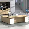 Mobiliario de Oficina Mesa de Jefe Simple Moderna Mesa de Presidente Nuevo Escritorio Ejecutivo Mesa y Silla de Gerente Combinación de Escritorio