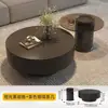 Mesa de centro de estilo italiano, lujo ligero, de pizarra con almacenamiento, adecuada para salas de estar pequeñas y salas de té, ofreciendo una estética de alta gama, diseño redondo y un juego de mesas de centro para uso doméstico
