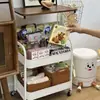 Carrito estante estilo antiguo para el hogar, móvil con ruedas, bueno para dormitorio, mesita de noche, cocina, almacenamiento de snacks, frutas y verduras