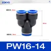 Conector neumático de plástico azul en T PY6 tubo de gas inserción rápida PW junta rápida PEG12-8/4/10 reductor