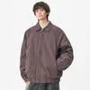 Jaqueta Leve de Penas Masculina com Bordado de Letras, Nova de Inverno Retrô Japonês Versátil Cor Sólida Simples Quente