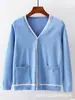 Cardigã suéter para enfermeiro, grosso e quente para outono e inverno, forrado com fleece, anti-pilling, para equipe hospitalar