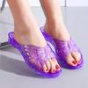 Nuevas Pantuflas de Plástico para Baño para Mujer para Usar Afuera Verano Pantuflas de Cristal Antideslizantes Pies Sin Olor Zapatos de Gelatina de Plástico Transparente