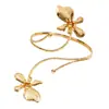 Moda Coreana Transfronteiriça Europeia e Americana Mais Vendida Boêmio Floral Esmalte Metal Gotejamento de Óleo Flor Abertura Braço Pulseira Joias para Mulheres