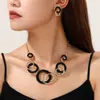 Brincos Colar Flores Pingadas Design Minimalista de Nicho Transfronteiriço Pulseira de Joias Estilo Floresta Pulseira Feminina