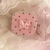 Anillo Colgante Rosa Cereza Adecuado para Estuche de Auriculares Airpods5 Pro 2 Estuche Protector Bluetooth Inalámbrico Estéreo de Cuarta Generación Mariposa