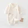 Ropa acolchada de una pieza para bebé para primavera, otoño e invierno, algodón fino, para proteger la barriga del recién nacido, ajustada, mameluco cálido estilo mariposa