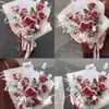 Materiales Creativos para Envolver Flores de Navidad Nieve Cayendo Flor de Rosa Empaque Materiales Decorativos Ramo Floral Hecho a Mano DIY Materiales Florales