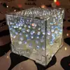 Cubo de Rubik Mar de Flores Tulipán Lámpara de Noche Paquete de Materiales Venta al por Mayor Hecho a Mano DIY Lámpara de Ambiente Juego Completo de Materiales para Novia