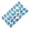 Wei Chen fondo plano forma de gota hebilla plana material de vidrio de cristal DIY cosido a mano taladro ropa zapatos cosido taladro doble agujero