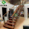 Fabricante de la Industria de Escaleras Shangbu Producción Personalizada de Estructura de Acero Escaleras de Acero y Madera Pasamanos de Madera Maciza Barandilla de Cuerda 304 316