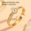 Versátil Transfronterizo Acero Inoxidable Electrochapado al Vacío Joyería Flor Pequeña Patrón de Ojo Varios Brazaletes para Mujer Brazaletes de Diamante