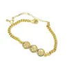 Distrito Lu Suministro Transfronterizo Moda Europea y Americana Cobre Microincrustaciones Circonita Joyería Nuevo Chapado en Oro Real Pulsera de Estrella de Cinco Puntas para Mujer