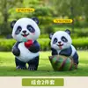 Desenho Fofo Mãe e Filho Esportes Panda Escultura Ornamentos de Chão Gramado Exterior Belo Chen Jardim Paisagem Animal Decoração