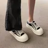 Novas Sapatilhas Chunky para Outono de 2026, Sapatos Feios-Fofos com Bico Largo para Mulheres, Sapatos de Lona com Plataforma, Sapatos Casuais Cor Biscoito