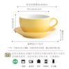 Taza de café y platillo de cerámica imprimible, juego creativo de 2 piezas, color de contraste, pareja, asa, taza de agua, plato de desayuno, libre de microondas