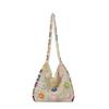 Bolsa de Algodón de Estilo Dulce y a la Moda al Mayoreo Viaje de Vacaciones Bolso de Mujer Verano 2025 Nuevo Estilo Recorte de Flores Bolso de Hombro Cruzado