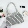Bolsa de Celular Tecida com Contas Feita à Mão Super Popular, Estilo Nicho Tendência, Bolsa de Mão Simples e Fashion