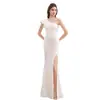 Vestido de Noche Blanco Modelo Nuevo 2026 para Anfitrionas, Lujo de Alta Gama, Elegante y Sexy Vestido Largo de Cola de Pez con Abertura