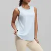 Chaleco de Yoga Holgado con Abertura Estilo Europeo y Americano Transfronterizo Malla Holgada para Fitness Running Chaleco Deportivo sin Mangas para Mujer