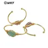 WT-B644 Pulsera con colgante de piedra amatista brillante estilo palacio retro europeo y americano Joyería para niñas