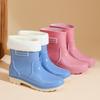 2026 Moda Transfronteriza Botas de Lluvia para Mujer de Caña Baja Antideslizantes Impermeables de Goma Zapatos Casuales Versátiles Botas de Agua Zapatos Impermeables
