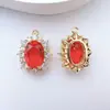 Accesorios de Joyería Hechos a Mano DIY Colgante Oval de Zirconia Microincrustada Chapado en Cobre Collar Pulsera Aretes Colgante Encanto