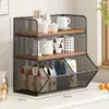 Prateleira de Armazenamento para Mesa, Organizador de Lanches para Mesa de Jantar, Mesa de Centro Multifuncional em Camadas para Cozinha, Caixa de Armazenamento para Copos de Água e Saquinhos de Chá