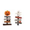 Suprimentos decorativos transfronteiriços para novos festivais de fantasmas Halloween Letras de abóbora Enfeites de madeira Enfeites de mesa fantasma em forma de árvore
