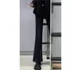 Jeans acampanados negros para mujer, nuevo estilo de verano, talla grande, adecuados para cuerpo tipo pera, de cintura alta, elásticos, adelgazantes, pantalones cropped