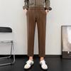 Pantalones pequeños de otoño para hombre, pantalones hasta el tobillo, estilo coreano, modernos, de negocios, corte ajustado, pierna pequeña, pantalones casuales, pantalones de pierna recta