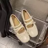 Zapatos Mary Jane Estilo Ballet Francés para Mujer 2026 Otoño Nuevos Puntera Cuadrada Tacón Plano con Lazo Zapatos Individuales Versátiles con Faldas