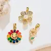 Venda Quente Doce e Fresco Colorido Gota de Óleo Margarida Girassol Pétala de Rosa Acessórios para Joias DIY Pingente