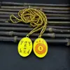 Pingente de Metal Edição Oculta Dourada Mantra de Buda Pingente de Corrente de Suéter Buda Colar ligação metal mantra de seis palavras Colar para Homens e Mulheres