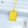 Pingente Tradicional Banhado a Ouro com Padrão de Nuvem com Cem Bênçãos e Bons Desejos, Pingente Sólido com Mensagens Auspiciosas, Colar Feminino, Corrente para Suéter