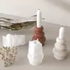 Ropa Resina Epoxi Estilo Ins Anillo Apilado Vela Portavelas Molde Velas de Aromaterapia DIY Base de Vela de Yeso Molde de Silicona