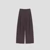 Calça Lã Grossa Forrada com Fleece Perna Larga para Mulheres 2025 Inverno Novo Estilo Cintura Alta Quente Emagrecedora Macia Reta