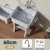 Fregadero de lavandería de piedra de cuarzo con tabla de lavar para uso interior y exterior, adecuado para patios de villas en planta baja y lavaderos de áticos, fregadero y lavabo integrados