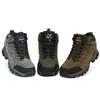 Zapatos de senderismo de invierno de caña alta Qifeng de fábrica con algodón cálido para parejas, zapatos casuales para exteriores con forro polar, tallas 45.46.47