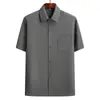 Camisa delgada de manga corta de seda de hielo para hombres de mediana edad y ancianos conjunto de verano para papá ropa de verano ropa de abuelo camisa para hombres mayores