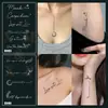 Xmxp Adesivos de Tatuagem em Frases Curtas em Inglês para Homens e Mulheres à Prova d'Água e Duradouros Suco de Ervas Semi-Permanente Estilo Clavícula High-End