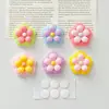 Superficie Brillante con Diseño de Flor de Cinco Pétalos Bicolor Incrustado, Imanes para Refrigerador, Pinzas para el Cabello, Pegamento de Crema, Accesorios de Resina DIY, Pegatinas