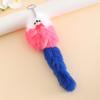 Bonita bola de pelo de zorro para mujer, bolso pequeño con colgante de peluche para coche, llavero, mochila, accesorios para teléfono móvil, venta al por mayor