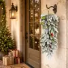 Enfeite de Pinheiro Nevado, Planta Artificial, Decoração Simulada de Agulhas de Pinheiro de Natal, Artesanato para Porta, Janela, Pendurar na Parede, Decoração de Natal para Casa