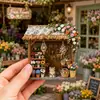 Imanes planos magnéticos de acrílico para refrigerador, creativos regalos y recuerdos florales pastorales, casas de flores en miniatura al por mayor transfronteriza
