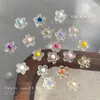 Accesorios para Uñas Plumeria Verano Hielo Transparente Fresco Versátil Flor de Cinco Pétalos Rhinestones de Resina para Uñas Decoraciones de Uñas Portátiles