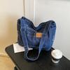 Bolsa Jeans Artística da Moda 2025 Versátil Simples Bolsa de Ombro Bolsa Transversal Bolsa de Aula Estudantil Japonesa