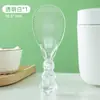 Cuchara de Arroz Transparente con Forma de Conejo, Antiadherente, de Pie, Cuchara de Servir para Cocina, Cuchara de Arroz de Plástico Creativa de Lujo Ligero