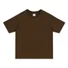 Camiseta Masculina Estilo Americano 250g Fio Duplo Tom Terra Peso Pesado Algodão Puro Solta Ombro Caído Manga Curta, Marca Moderna Gola Careca Camiseta Básica para Mulheres